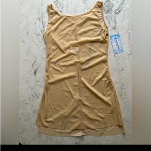 Nude mesh tunic with boatneck. NWT Size Small